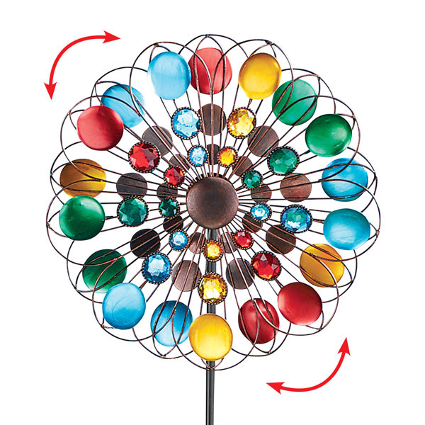 Trinx Sparkling Double Spinner Garden stake & Reviews Wayfair